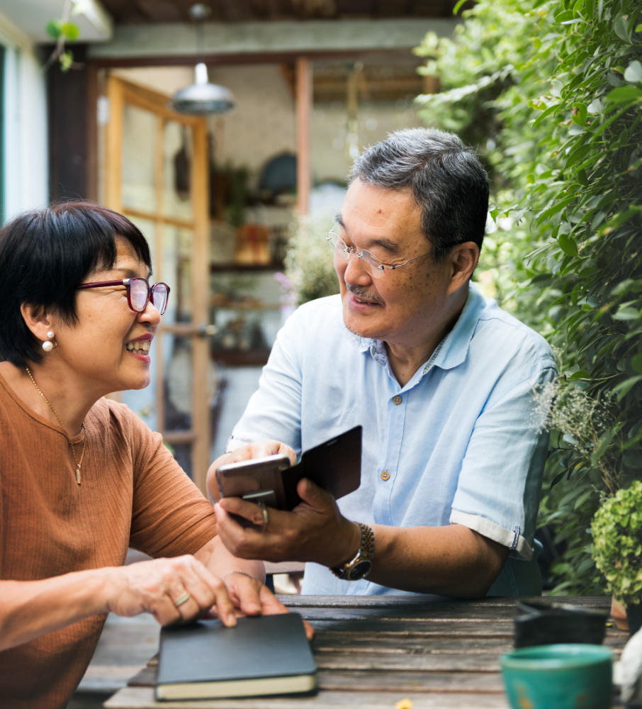 A asian retired couple
