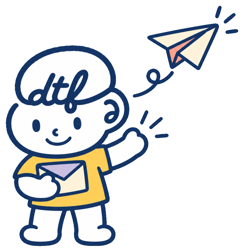Ash launching a paper plane with an envelope